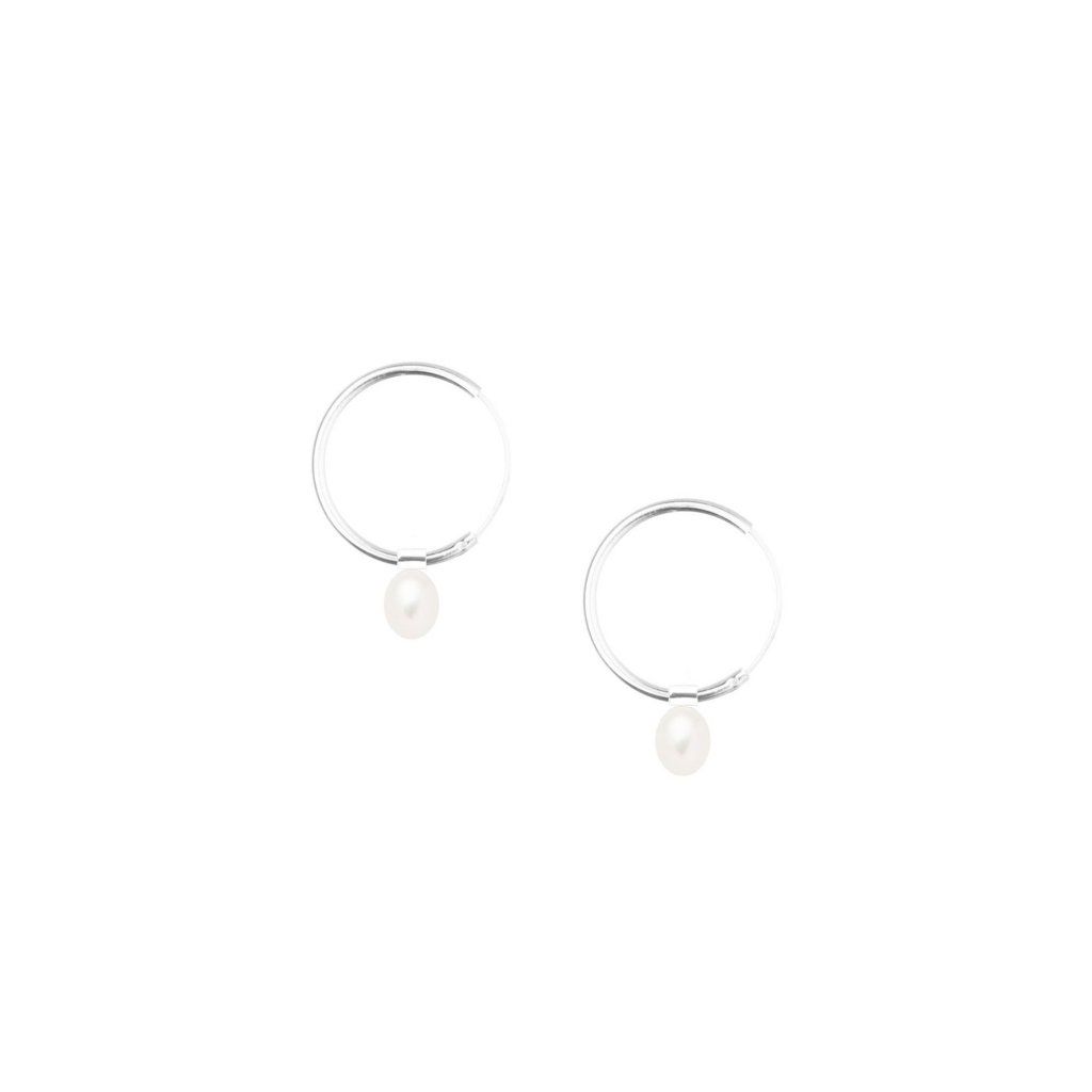Earrings Pearl hoops