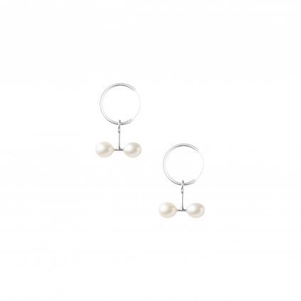 Earrings Double Pearl Hoops A