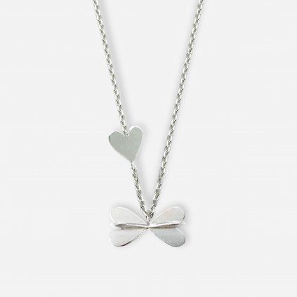 Necklace Pirk Bow long silver