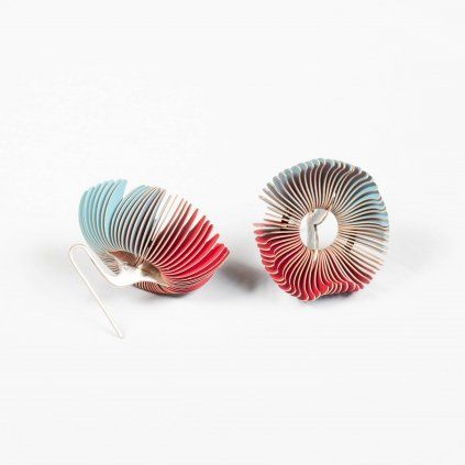 Earrings Deep blue red