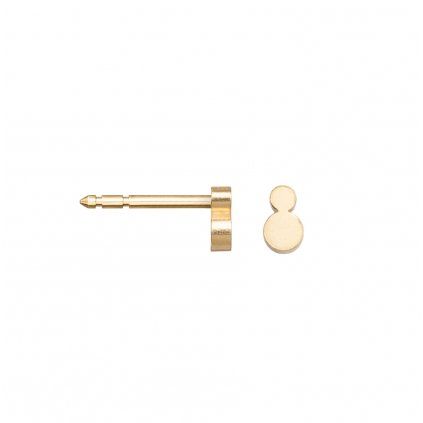 Earrings 1x1G - gold plated silver
