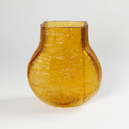 Small wooden vase amber