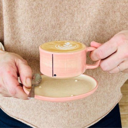 Hrnek na cappucino růžový