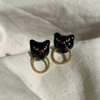 Earrings Big Cats black