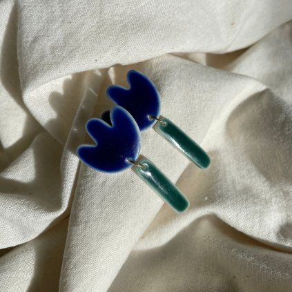 Earrings Tulips blue