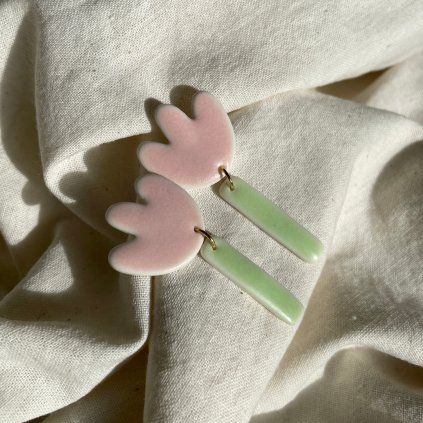 Náušnice Tulipány růžové