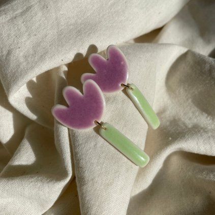 Earrings Tulips violet