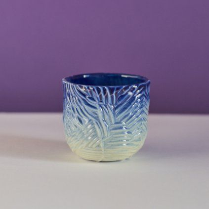 Decopr cappuccino cup blue-yellow