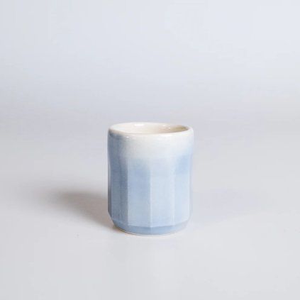 Retro cup with blue ombré decoration