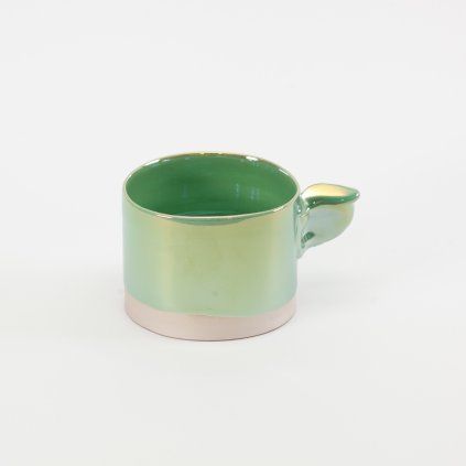 Šálek na cappuccino s ouškem zelený