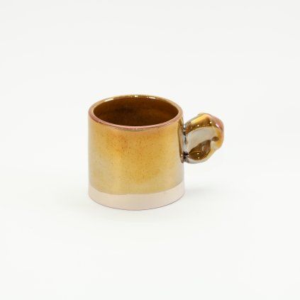 Šálek na espresso s ouškem zlatý