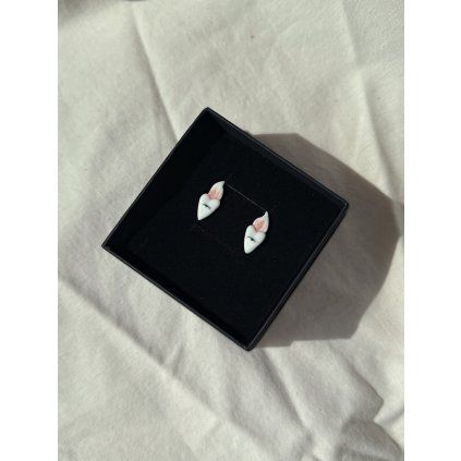 Earrings Medieval Eye mini white