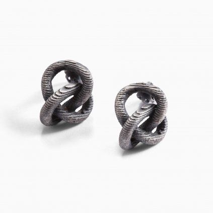 Earrings Knots patinated silver
