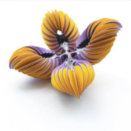 Brooch Paper orange-purple
