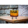Cube whisky glass amber
