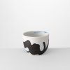 Cappuccino cup Wave black