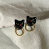 Earrings Big Cats black